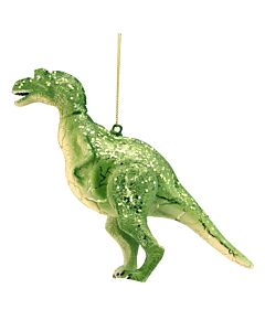 Gisela Graham Green Glass Dinosaur Decoration